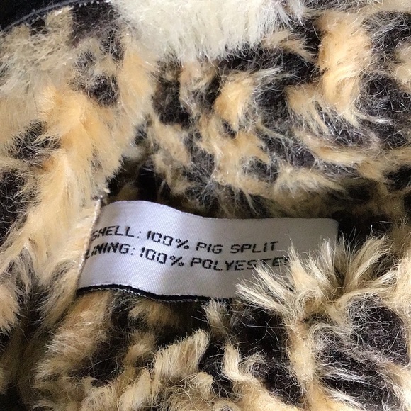 Hi Gorgeous Suede Pig Split Black Leopard Jacket Small - Picture 12 of 14
